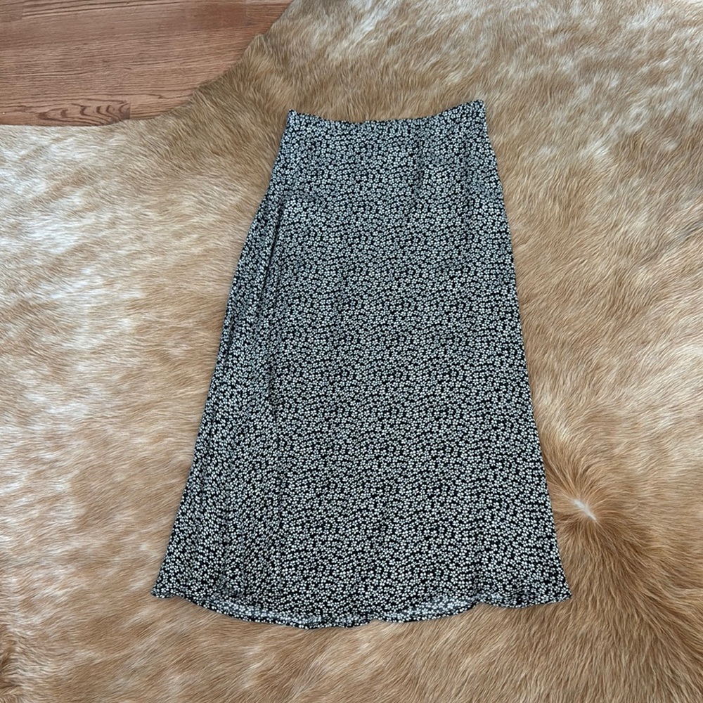 Reformation Floral Black and White Women's Skirt